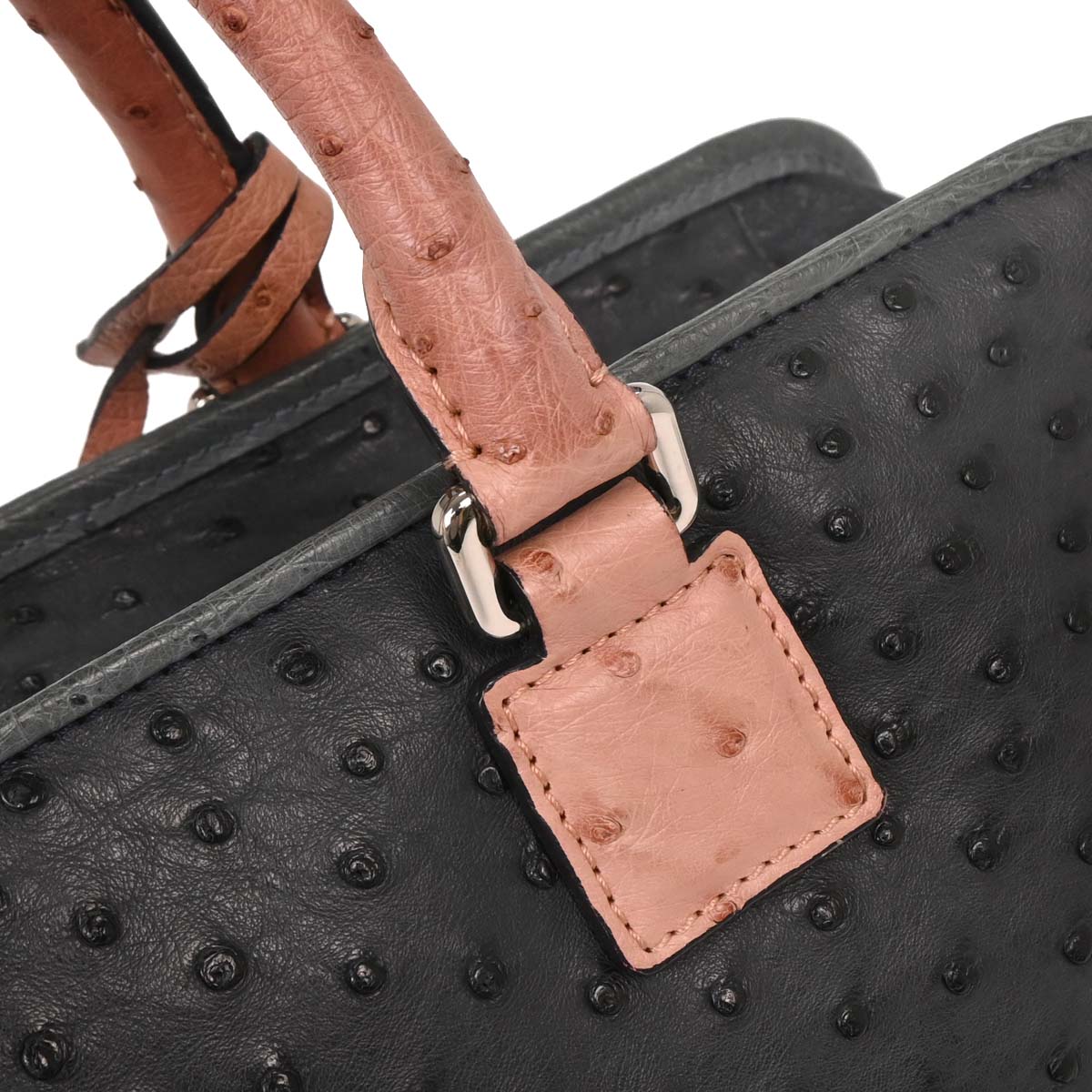 Loewe * Navy Ostrich Amazona 36 Handbag