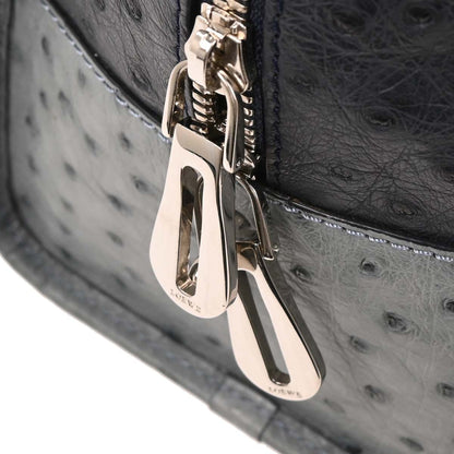 Loewe * Navy Ostrich Amazona 36 Handbag