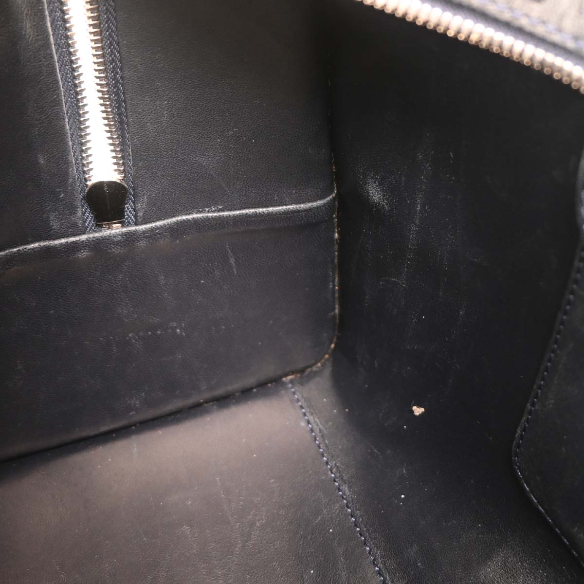 Loewe * Navy Ostrich Amazona 36 Handbag