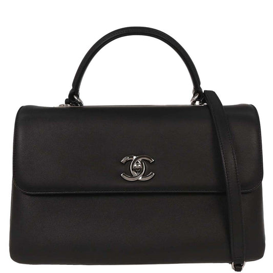 Chanel 2018-2019 Black Lambskin Trendy CC Top Handle 2way Shoulder Handbag