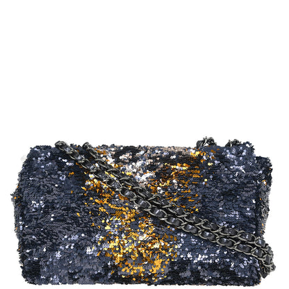 Chanel 2018-2019 Navy Sequins Shoulder Bag