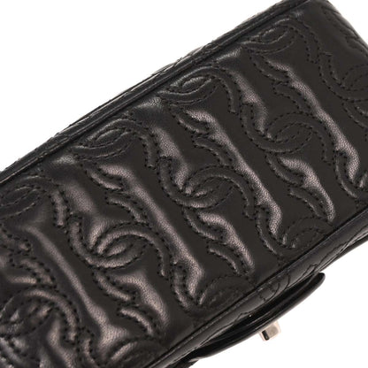 Chanel 2016-2017 Black Lambskin Mini Classic Square Flap Bag 17