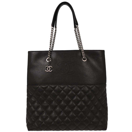 Chanel 2017 Black Caviar Urban Delight Tote Chain Handbag