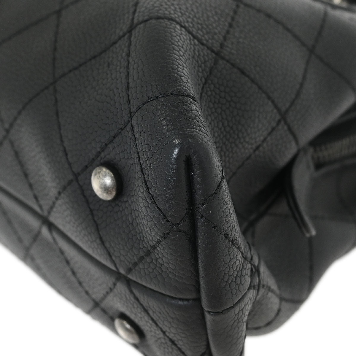 Chanel 2016-2017 Black Caviar Urban Shopping Tote 2way Shoulder Handbag