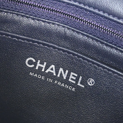 Chanel 2017 Navy Lambskin Mini Classic Square Flap Shoulder Bag 17