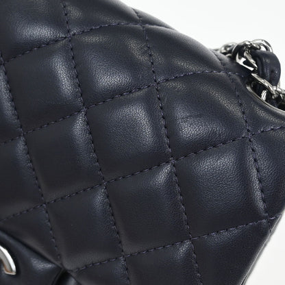 Chanel 2017 Navy Lambskin Mini Classic Square Flap Shoulder Bag 17