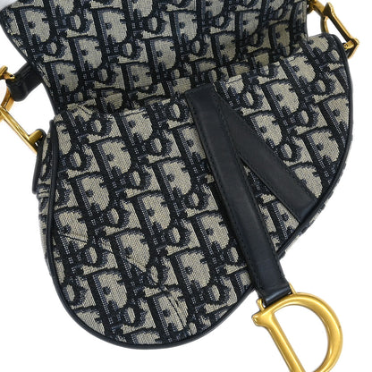 Christian Dior Navy Oblique Trotter Saddle Handbag