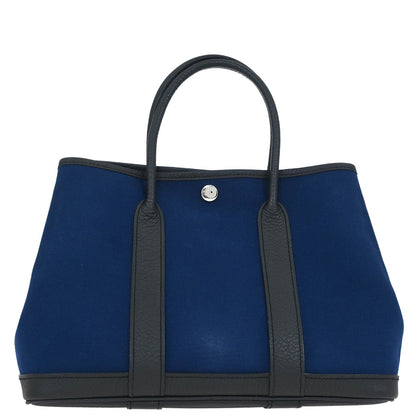 Hermes Navy Toile Officier Negonda Garden Party 30 TPM Tote Bag