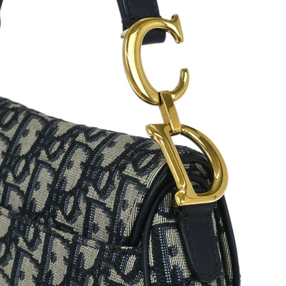Christian Dior Navy Oblique Trotter Saddle Handbag