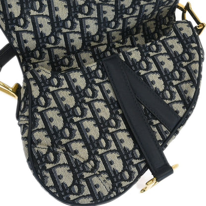 Christian Dior Navy Oblique Trotter Saddle Handbag