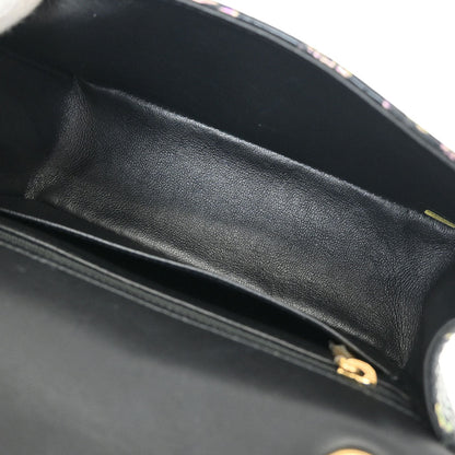 Chanel 2019 Black Embossed Leather Mademoiselle Lock Graffiti Shoulder Bag