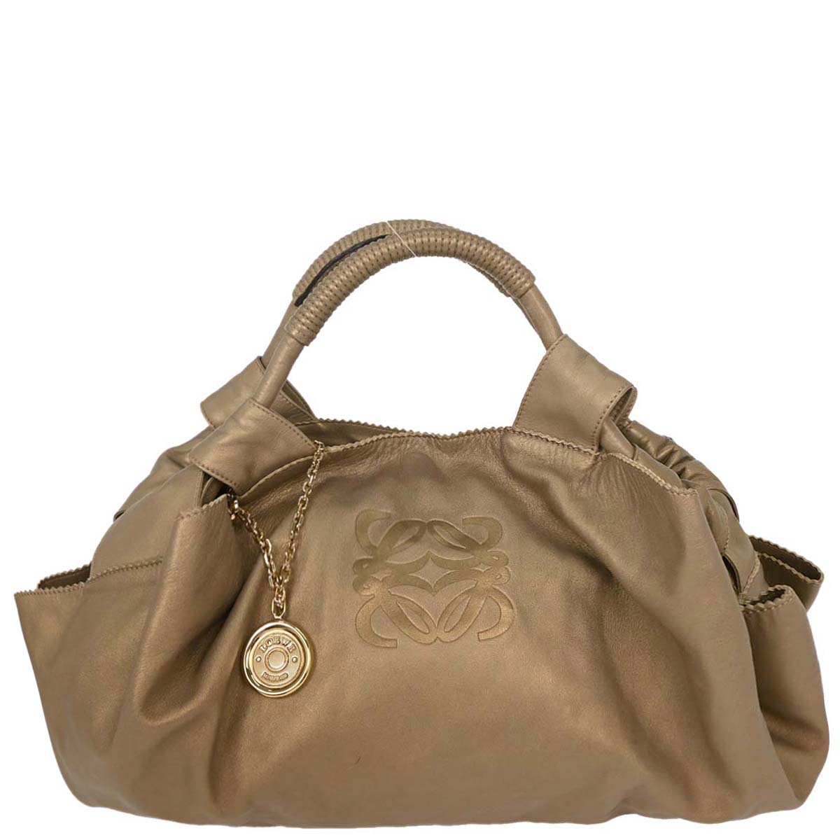 Loewe Gold Lambskin Nappa Aire Tote Handbag