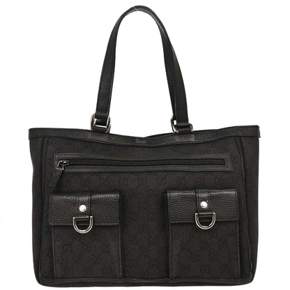 Gucci Black Canvas GG Tote Handbag