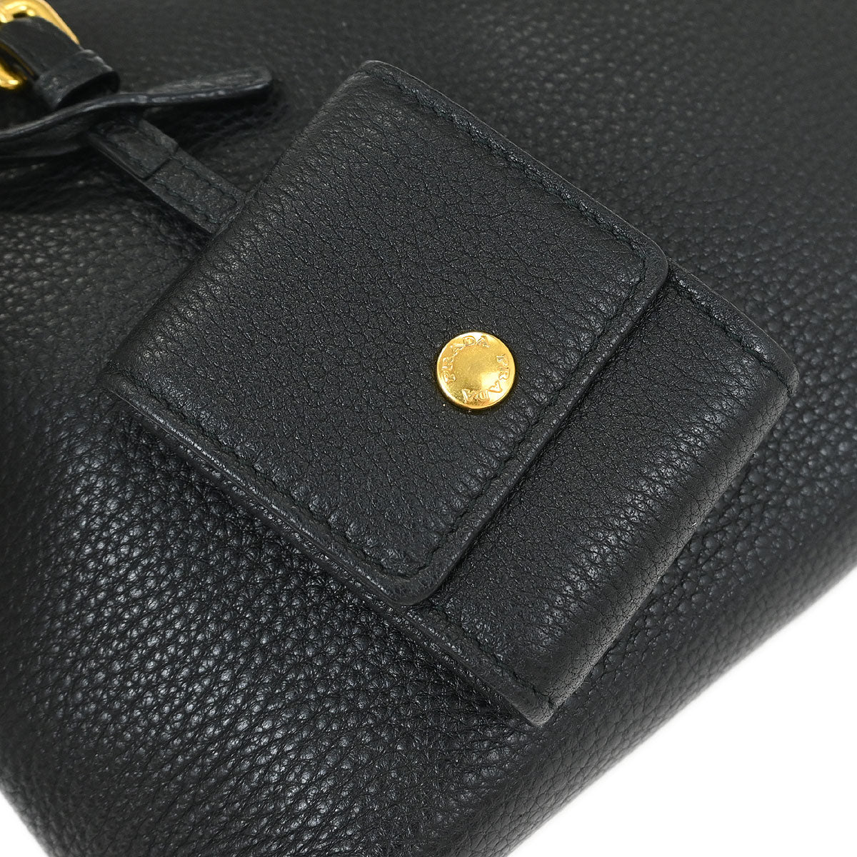 Prada Black Leather 2way Shoulder Handbag