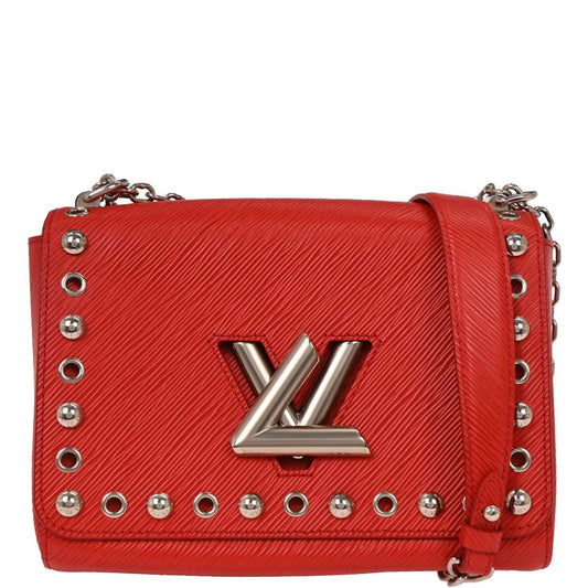 Louis Vuitton Red Epi Studded Twist MM Shoulder Bag M50523