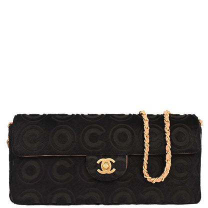 Chanel * 2000-2001 Black Pony Hair East West Shoulder Bag