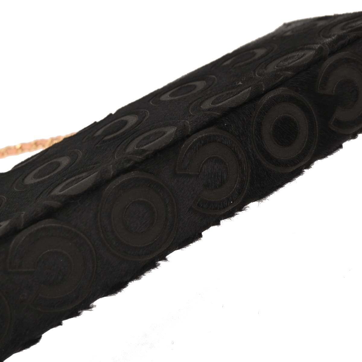 Chanel * 2000-2001 Black Pony Hair East West Shoulder Bag