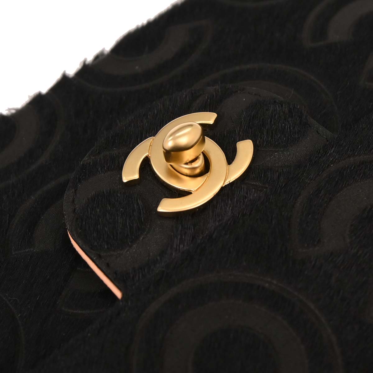 Chanel * 2000-2001 Black Pony Hair East West Shoulder Bag