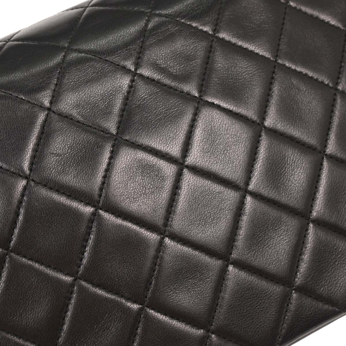 Chanel 1989-1991 Black Lambskin Classic Square Flap Shoulder Bag 20