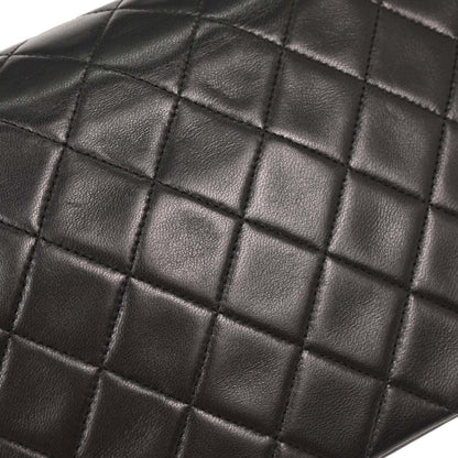 Chanel 1989-1991 Black Lambskin Classic Square Flap Shoulder Bag 20
