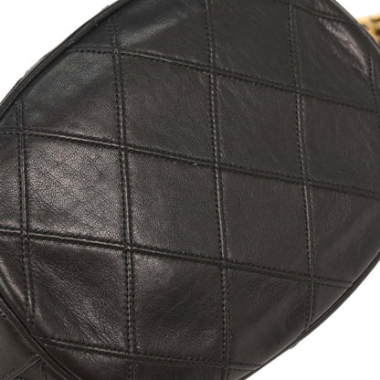 Chanel 1986-1988 Black Lambskin Bicolore Bucket Shoulder Bag