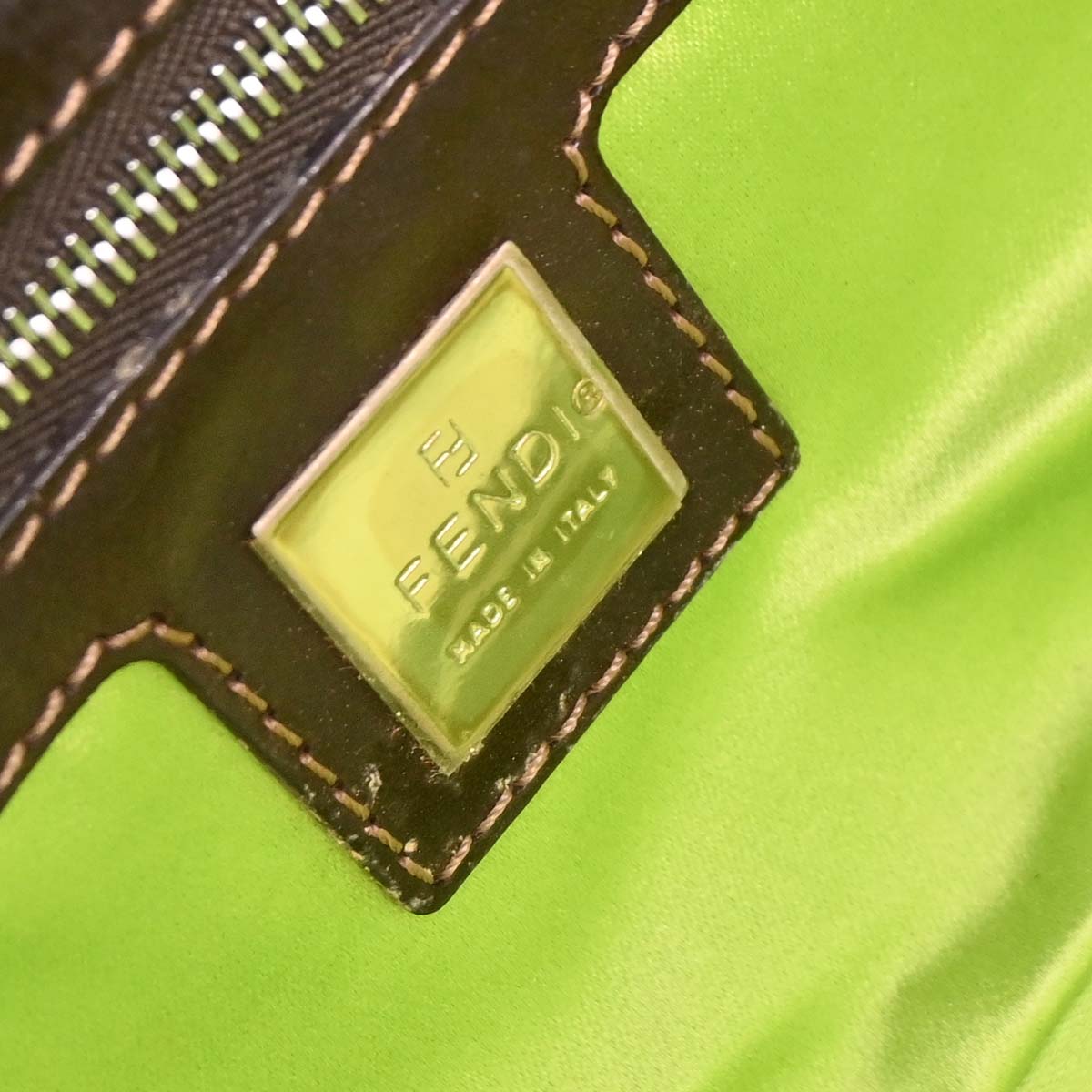 Fendi Navy Denim Floral Baguette Handbag