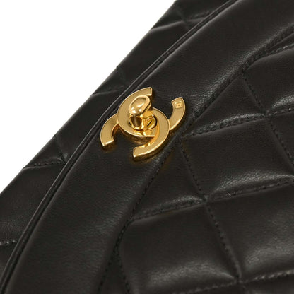 Chanel 1991-1994 Black Lambskin Small Diana Shoulder Bag