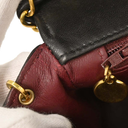 Chanel 1991-1994 Black Lambskin Small Diana Shoulder Bag