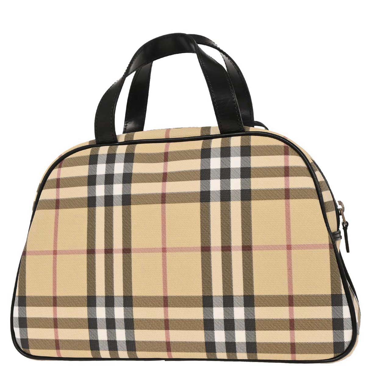 Burberry Beige Black PVC Burberry Check Handbag