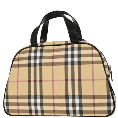 Burberry Beige Black PVC Burberry Check Handbag