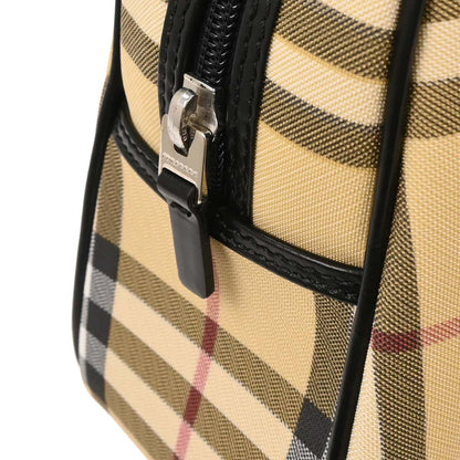 Burberry Beige Black PVC Burberry Check Handbag
