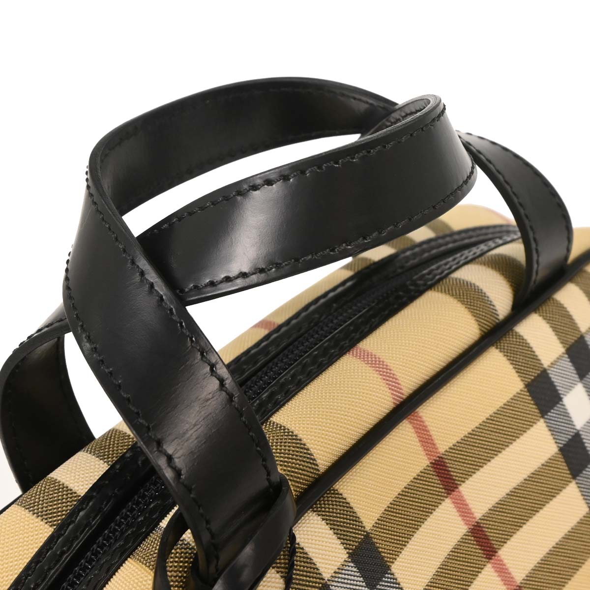 Burberry Beige Black PVC Burberry Check Handbag