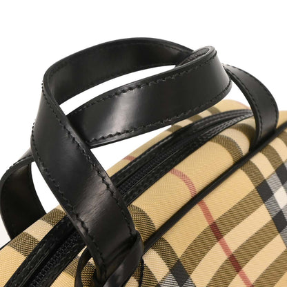 Burberry Beige Black PVC Burberry Check Handbag