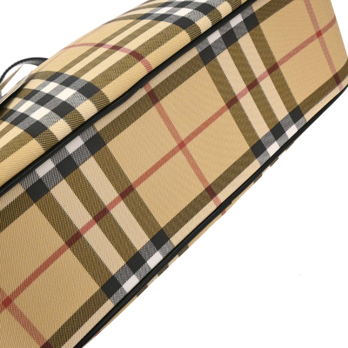 Burberry Beige Black PVC Burberry Check Handbag