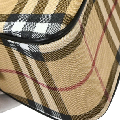Burberry Beige Black PVC Burberry Check Handbag