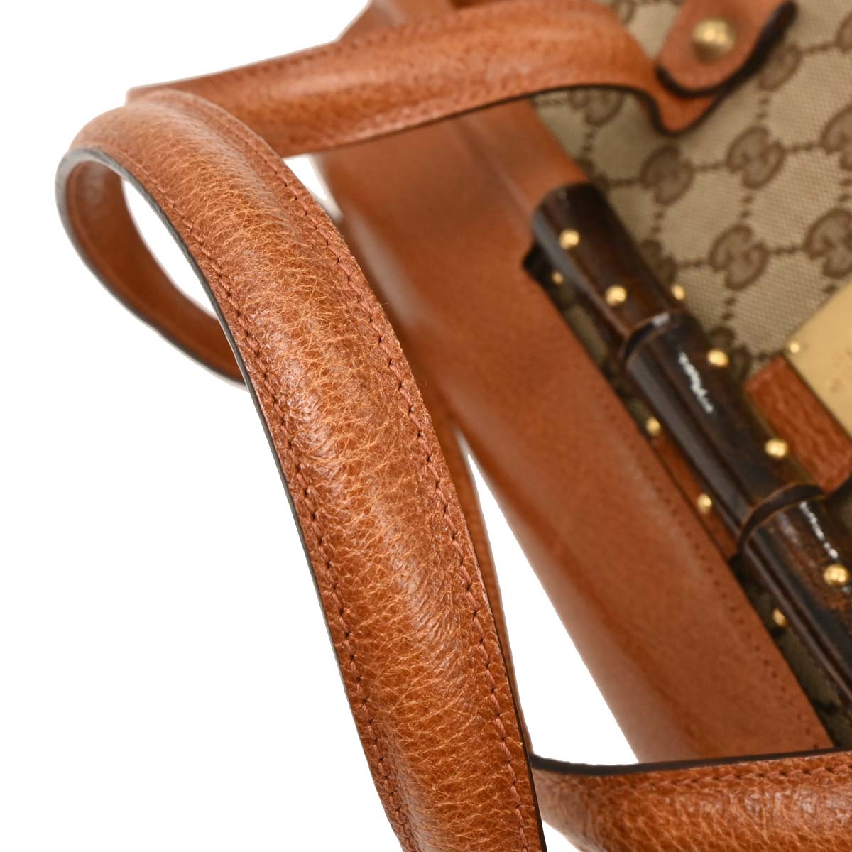 Gucci Beige GG Bamboo Handbag