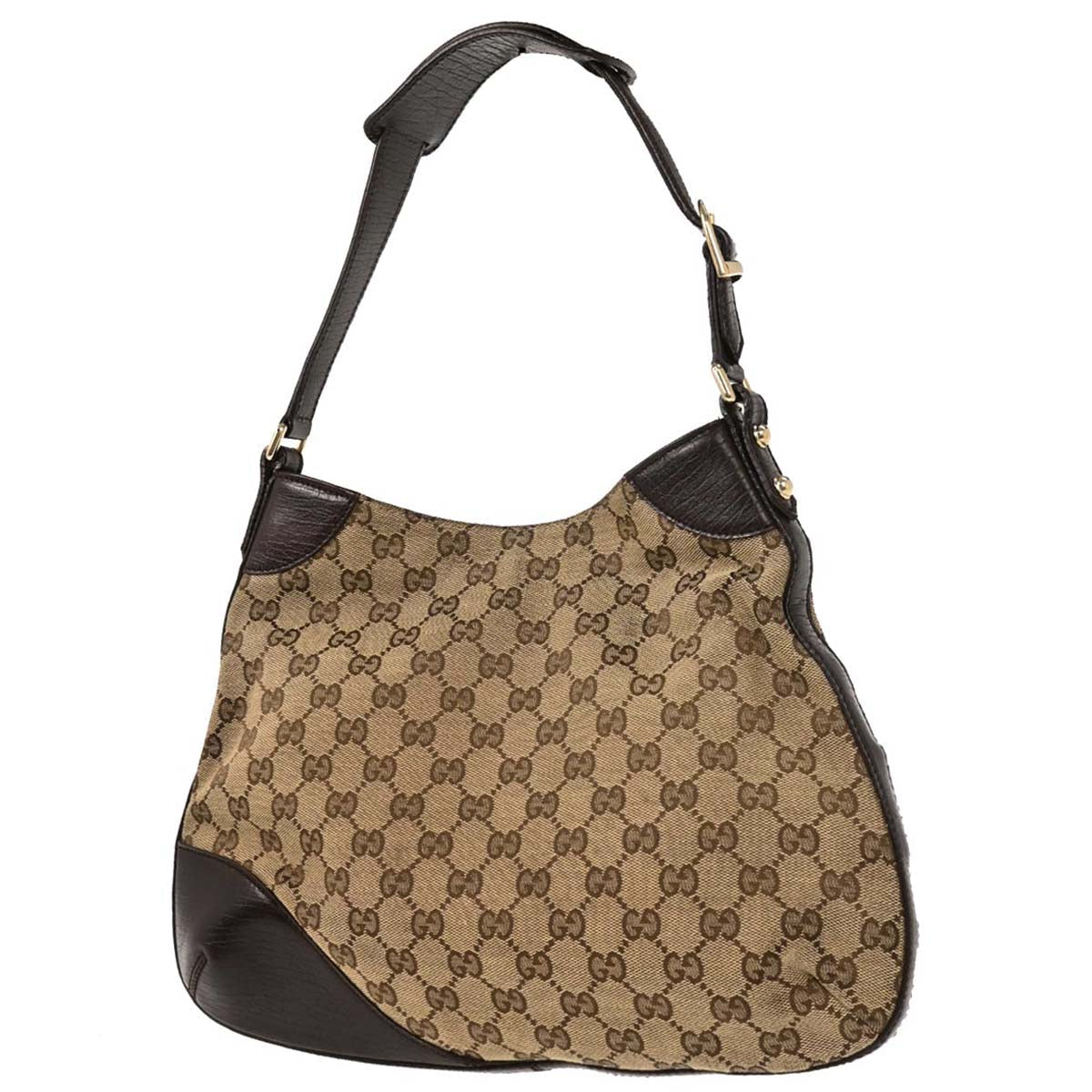 Gucci Beige GG Horsebit Hobo Handbag