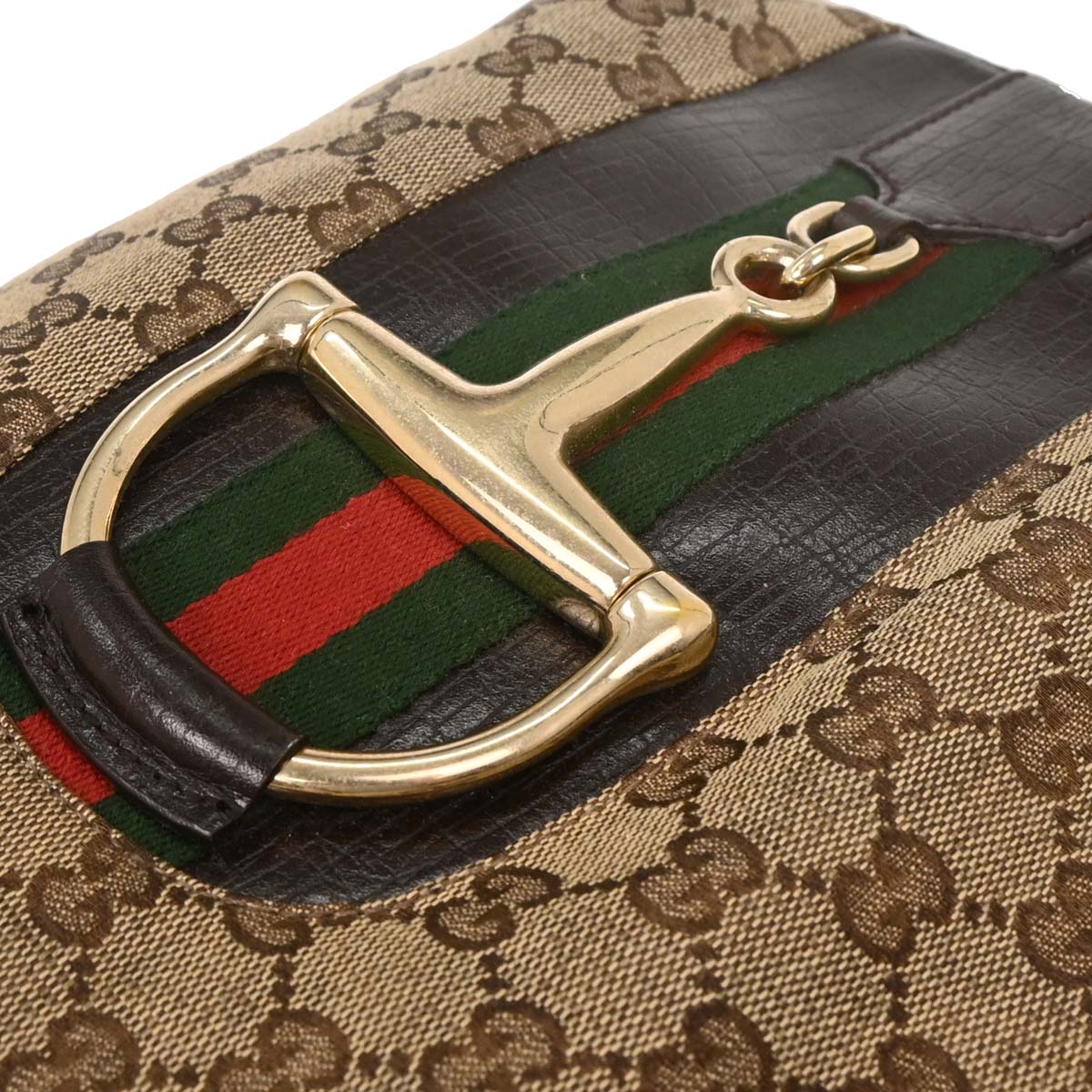 Gucci Beige GG Horsebit Hobo Handbag