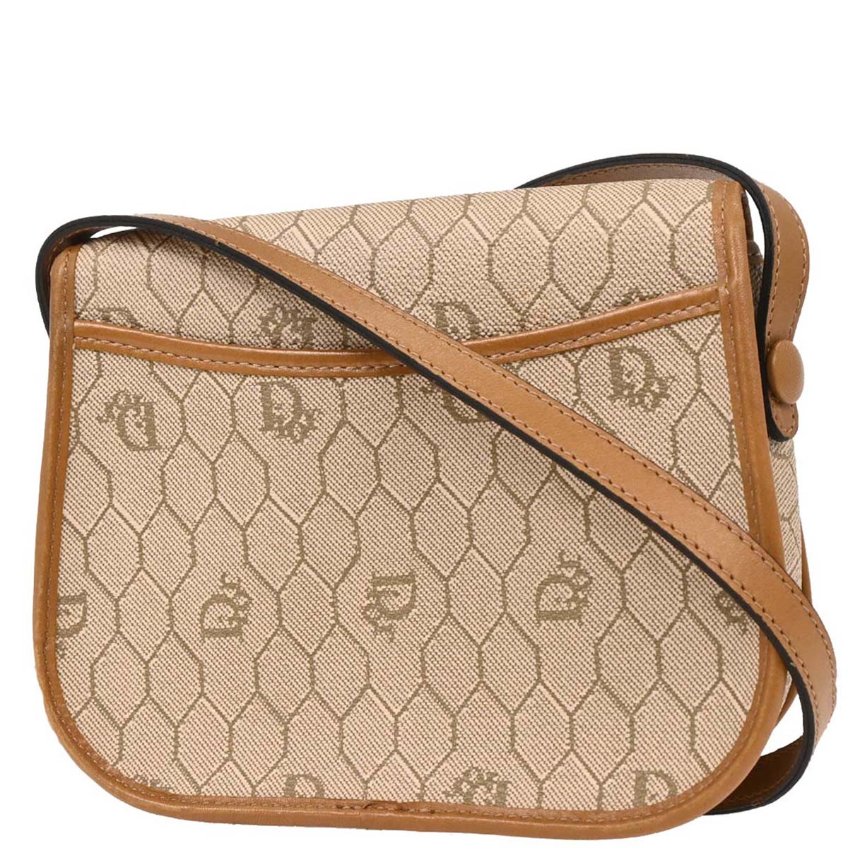 Christian Dior Beige PVC Honeycomb Shoulder Bag