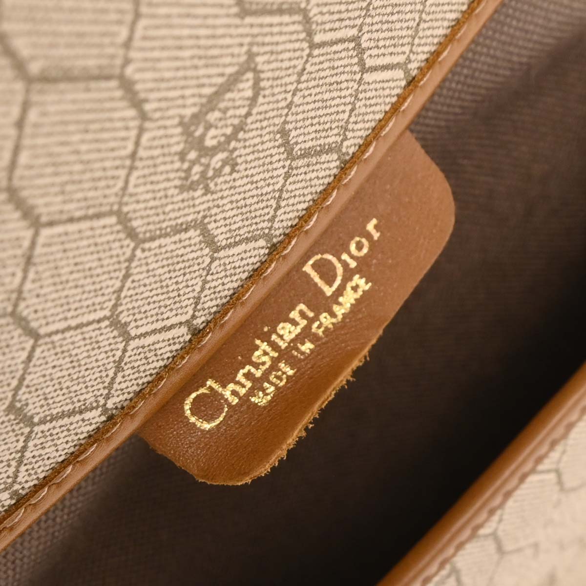 Christian Dior Beige PVC Honeycomb Shoulder Bag
