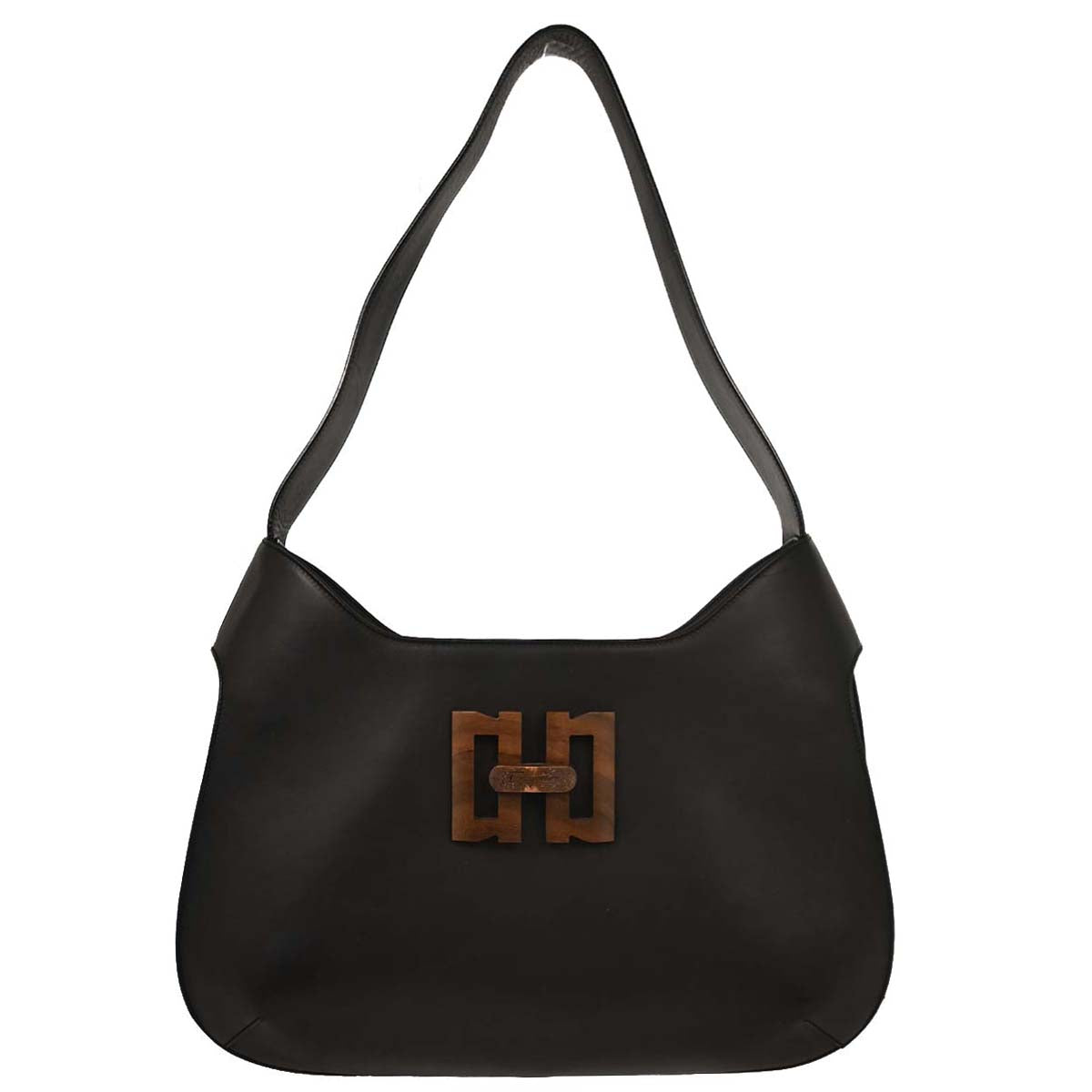 Salvatore Ferragamo Black Leather Shoulder Bag