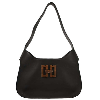 Salvatore Ferragamo Black Leather Shoulder Bag