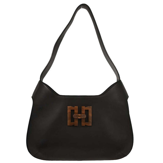 Salvatore Ferragamo Black Leather Shoulder Bag