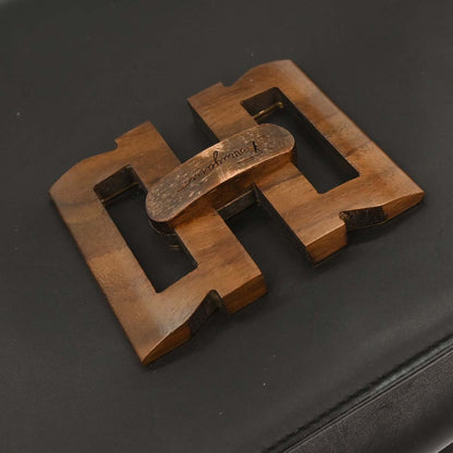 Salvatore Ferragamo Black Leather Shoulder Bag