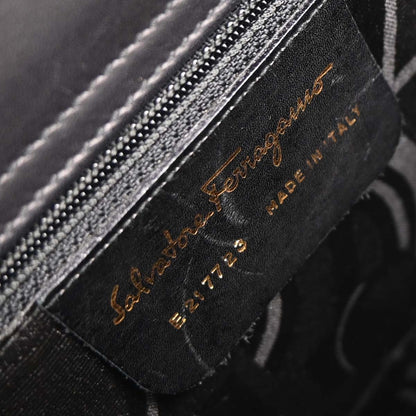 Salvatore Ferragamo Black Leather Shoulder Bag