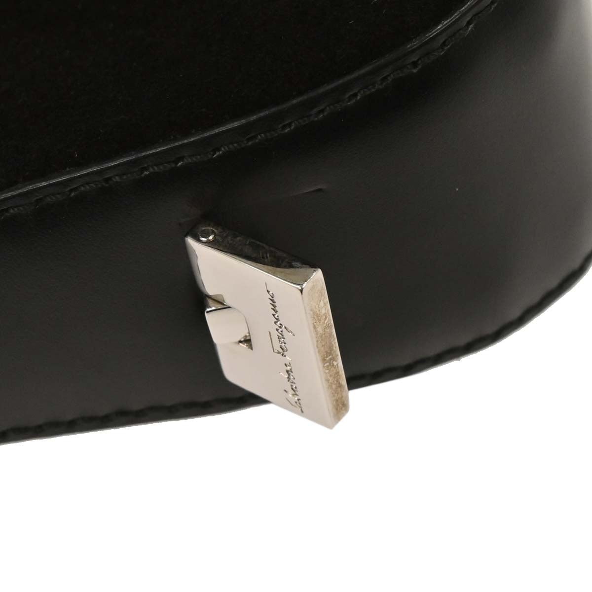 Salvatore Ferragamo Black Suede Handbag