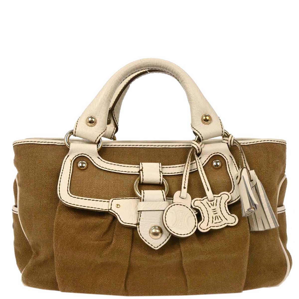 Celine * Brown Canvas Handbag