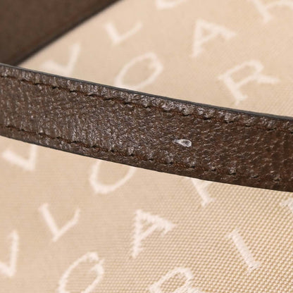 Bvlgari Beige Canvas Logomania Shoulder Bag