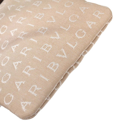 Bvlgari Beige Canvas Logomania Shoulder Bag