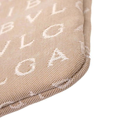 Bvlgari Beige Canvas Logomania Shoulder Bag